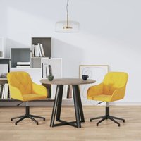 Vidaxl - Esszimmerstühle 2 Stk. Drehbar Gelb Samt von VIDAXL