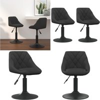 Vidaxl - Esszimmerstühle 2 Stk. Drehbar Schwarz Samt - Esszimmerstühle - Drehstuhl - Samtsitz - Schwarzer Stuhl - Höhenverstellbarer Stuhl - Home & von VIDAXL