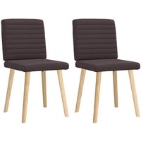 Esszimmerstühle 2 Stk. Dunkelbraun Stoff Vidaxl von VIDAXL