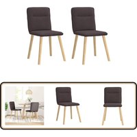 Esszimmerstühle 2 Stk. Dunkelbraun Stoff - Vidaxl von VIDAXL
