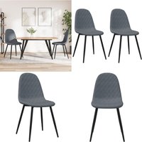 Vidaxl - Esszimmerstühle 2 Stk. Dunkelgrau Samt - Esszimmerstühle - Samtstühle - Dunkelgraue Möbel - Bequeme Stuhl - Moderner Sessel - Home & Living von VIDAXL