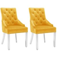 Esszimmerstühle 2 Stk. Gelb Samt vidaXL Esszimmerstühle 2 Stk. Gelb Samt vidaXL von VIDAXL