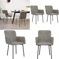 Esszimmerstühle 2 Stk. Hellgrau Samt - Esszimmerstühle - Samtstühle - Grau - Sessel - Wohnzimmermöbel - Home & Living von VIDAXL