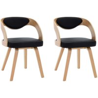 Esszimmerstühle 2 Stk. Schwarz Bugholz und Kunstleder Vidaxl von VIDAXL