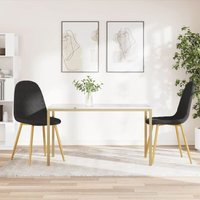 Vidaxl - Esszimmerstühle 2 Stk. Küchenstuhl Schwarz Samt von VIDAXL