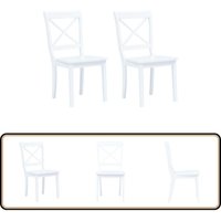 Esszimmerstühle 2 Stk. Weiß Gummiholz Massiv - Esszimmerstühle - Holzstühle - Gummiholzmöbel - Weiße Möbel - Küchenstühle Esszimmerstühle 2 Stk. Weiß Gummiholz Massiv - Esszimmerstühle - Holzstühle - Gummiholzmöbel - Weiße Möbel - Küchenstühle von VIDAXL