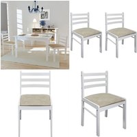 Esszimmerstühle 2 Stk. Weiß Massivholz Gummibaum und Samt - Esszimmerstühle - Holzstühle - Stuhlset - Weißer Stuhl - Gummibaumholz - Home & Living von VIDAXL