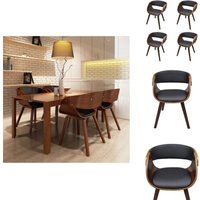 Esszimmerstühle 4 Stk. Braun Bugholz und Kunstleder - Esszimmerstühle - Armlehnstühle - Küchenstühle - Stuhlsatz - Wohnzimmerstühle von VIDAXL