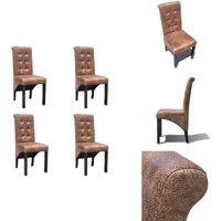 Esszimmerstühle 4 Stk. Braun Kunstleder - Esszimmerstühle - Wildleder Optik - Holzgestell - Küchenstühle - Bequeme Stuhl Esszimmerstühle 4 Stk. Braun Kunstleder - Esszimmerstühle - Wildleder Optik - Holzgestell - Küchenstühle - Bequeme Stuhl von VIDAXL