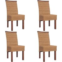 Esszimmerstühle 4 Stk. Braun Natur Rattan - Vidaxl von VIDAXL