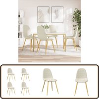 Esszimmerstühle 4 Stk. Cremeweiß Samt - Esszimmerstühle - Cremeweiße Stuhl - Samtstühle - Polstersessel - Designerstuhl von VIDAXL