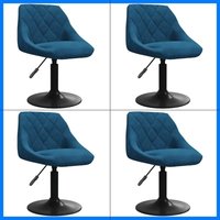 Esszimmerstühle 4 Stk. Drehbar Blau Samt Vidaxl von VIDAXL