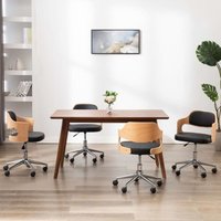 Esszimmerstühle 4 Stk. Drehbar Bugholz und Kunstleder vidaXL von VIDAXL