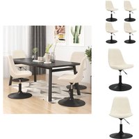 Esszimmerstühle 4 Stk. Drehbar Creme Samt - Esszimmerstühle - Samtstühle - Drehbare Stühle - Cremefarbene Möbel - Wohnzimmersitze von VIDAXL