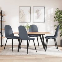 Esszimmerstühle 4 Stk. Dunkelgrau Samt - Vidaxl von VIDAXL