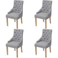 Esszimmerstühle 4 Stk. Hellgrau Stoff Vidaxl von VIDAXL
