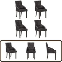 Esszimmerstühle 4 Stk. Schwarz Echtes Ziegenleder - Esszimmerstühle - Vintage Möbel - Leder Sessel - Wohnzimmer Dekoration - Design Stühle Esszimmerstühle 4 Stk. Schwarz Echtes Ziegenleder - Esszimmerstühle - Vintage Möbel - Leder Sessel - Wohnzimmer Dekoration - Design Stühle von VIDAXL