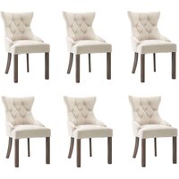Esszimmerstühle 6 Stk. Beige Stoff vidaXL Esszimmerstühle 6 Stk. Beige Stoff vidaXL von VIDAXL