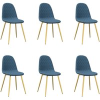 Esszimmerstühle 6 Stk. Blau Samt Vidaxl von VIDAXL