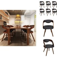 Esszimmerstühle 6 Stk. Braun Kunstleder - Esszimmerstühle - Holzrahmen - Kunstleder - Essbereich - Wohnzimmer von VIDAXL