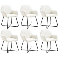 Esszimmerstühle 6 Stk. Creme Stoff Vidaxl von VIDAXL