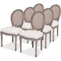 Esszimmerstühle 6 Stk. Creme Stoff vidaXL Esszimmerstühle 6 Stk. Creme Stoff vidaXL von VIDAXL