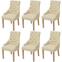 vidaXL Esszimmerstühle 6 Stk. Cremeweiß Stoff vidaXL Esszimmerstühle 6 Stk. Cremeweiß Stoff von VIDAXL