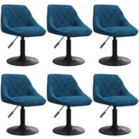 Esszimmerstühle 6 Stk. Drehbar Blau Samt Vidaxl von VIDAXL