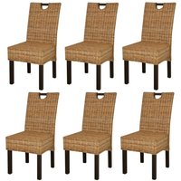 Esszimmerstühle 6 Stk. Kubu-Rattan Mangoholz - Vidaxl von VIDAXL