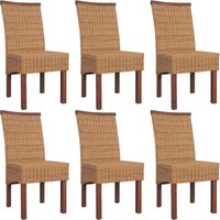 Esszimmerstühle 6 Stk. Natur Rattan Braun - Vidaxl Esszimmerstühle 6 Stk. Natur Rattan Braun - Vidaxl von VIDAXL