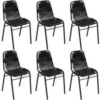 Esszimmerstühle 6 Stk. Schwarz Echtleder Vidaxl Esszimmerstühle 6 Stk. Schwarz Echtleder Vidaxl von VIDAXL
