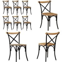Esszimmerstühle 6 Stk. Schwarz Mango-Massivholz - Esszimmerstühle - Holzstühle - Mangoholz Stühle - Retro Stühle - Designer Stühle - Home & Living von VIDAXL