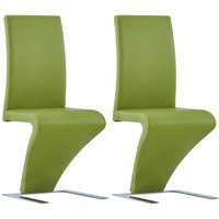 Vidaxl - Esszimmerstühle in Zick-Zack-Form 2 Stk. Grün Kunstleder von VIDAXL