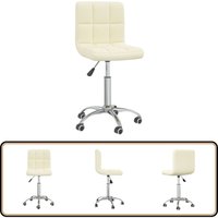 Vidaxl - Esszimmerstuhl Drehbar Creme Stoff - Esszimmerstuhl - Drehstuhl - Polsterstuhl - Cremefarbene Möbel - Sitz Höhenverstellbar von VIDAXL