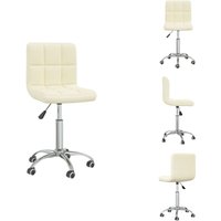 Esszimmerstuhl Drehbar Creme Stoff - Esszimmerstuhl - Drehstuhl - Polsterstuhl - Cremefarbene Möbel - Sitz Höhenverstellbar Esszimmerstuhl Drehbar Creme Stoff - Esszimmerstuhl - Drehstuhl - Polsterstuhl - Cremefarbene Möbel - Sitz Höhenverstellbar von VIDAXL