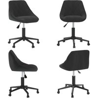 Vidaxl - Esszimmerstuhl Drehbar Schwarz Samt - Drehstuhl - Esszimmerstuhl - Samtsessel - Bürostuhl - Schwarze Möbel - Home & Living von VIDAXL