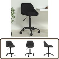 Esszimmerstuhl Schwarz Samt - Esszimmerstuhl - Samtsessel - Drehstuhl - Höhenverstellbar - Bürostuhl von VIDAXL