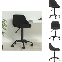 Esszimmerstuhl Schwarz Samt - Esszimmerstuhl - Samtsessel - Drehstuhl - Höhenverstellbar - Bürostuhl von VIDAXL
