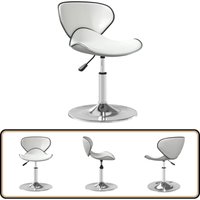 Esszimmerstuhl Weiß Kunstleder - Esszimmerstuhl - Küchenstuhl - Drehstuhl - Höhenverstellbar - Sitzkomfort von VIDAXL