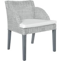 Esszimmerstuhl mit Kissen Grau Natur Rattan Vidaxl Esszimmerstuhl mit Kissen Grau Natur Rattan Vidaxl von VIDAXL