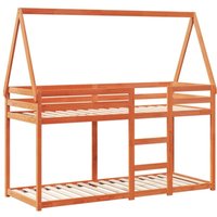 Vidaxl - Etagenbett mit Dach Wachsbraun 80x200 cm Massivholz Kiefer von VIDAXL