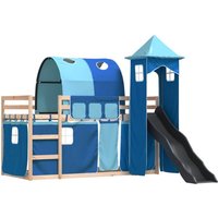 Etagenbett mit Rutsche und Gardinen Blau 90x200 cm Vidaxl 454458 Etagenbett mit Rutsche und Gardinen Blau 90x200 cm Vidaxl 454458 von VIDAXL