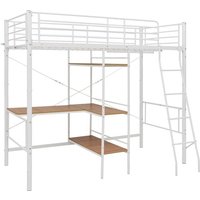 Etagenbett mit Tischrahmen Weiß Metall 90x200 cm Vidaxl von VIDAXL
