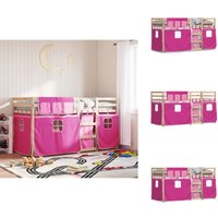 Vidaxl - Etagenbett mit Vorhängen Rosa 80x200 cm Massivholz Kiefer - Kinderzimmermöbel - Hochbett - Etagenbett - Jugendbett - Holzbett Vidaxl - Etagenbett mit Vorhängen Rosa 80x200 cm Massivholz Kiefer - Kinderzimmermöbel - Hochbett - Etagenbett - Jugendbett - Holzbett von VIDAXL