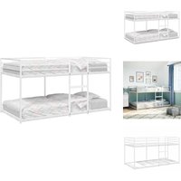 Vidaxl - Etagenbett ohne Matratze Weiß 90x190 cm Stahl - Etagenbett - Etagenbetten - Bettgestell - Bettrahmen Vidaxl - Etagenbett ohne Matratze Weiß 90x190 cm Stahl - Etagenbett - Etagenbetten - Bettgestell - Bettrahmen von VIDAXL