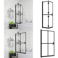 Faltbare Duschkabine ESG Schwarz 80x140 cm - Falttür Duschkabine - Falttür Duschkabine - Home & Living von VIDAXL