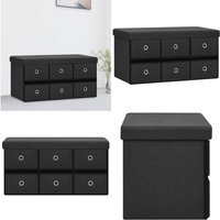 Faltbare Sitzbank mit Stauraum Schwarz 76x38x38 cm Leinenoptik - Aufbewahrungsbox - Bank Mit Stauraum - Wohnzimmermöbel - Ecksitzplatz - Kommode Faltbare Sitzbank mit Stauraum Schwarz 76x38x38 cm Leinenoptik - Aufbewahrungsbox - Bank Mit Stauraum - Wohnzimmermöbel - Ecksitzplatz - Kommode von VIDAXL