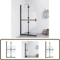 Faltbare begehbare Duschwand Halbmattiertes ESG-Glas 110x190 cm - Dusche - Duschwand - Halbmatt Glas - Duschkabine - Badmöbel von VIDAXL
