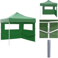 Faltzelt mit 2 Wänden 3 x 3 m Grün - Faltzelt - Gartenparty - Sonnenschutz - Outdoor Zelt - Partyzelt von VIDAXL