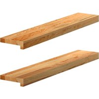 Vidaxl - Fensterbänke 2 Stk. Hellbraun 80x15x2 cm Massivholz Eiche von VIDAXL